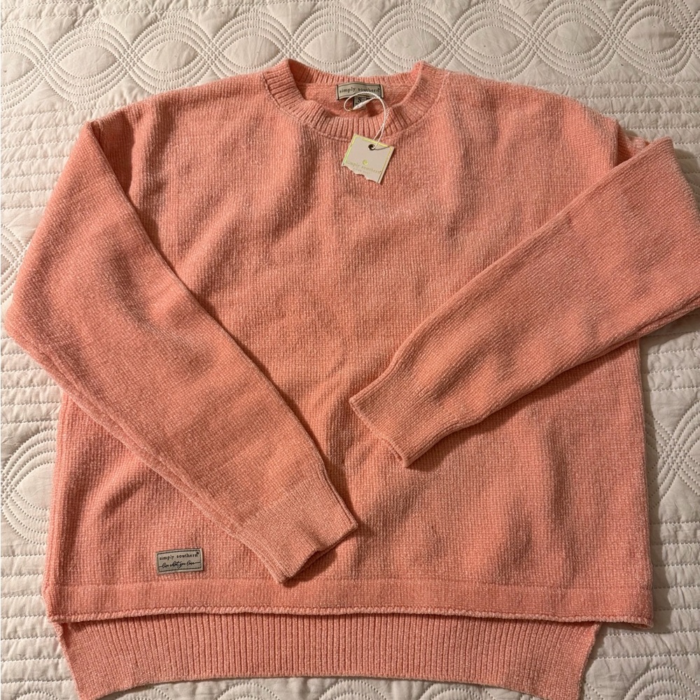 Cozy Coral Crew Neck Sweater